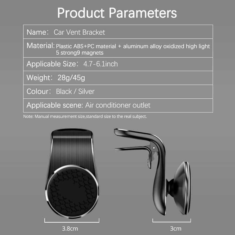 Support Téléphone Voiture Magnétique 360° | Fixation Grille d'Aération – Rotation Réglable & Ultra-Stable