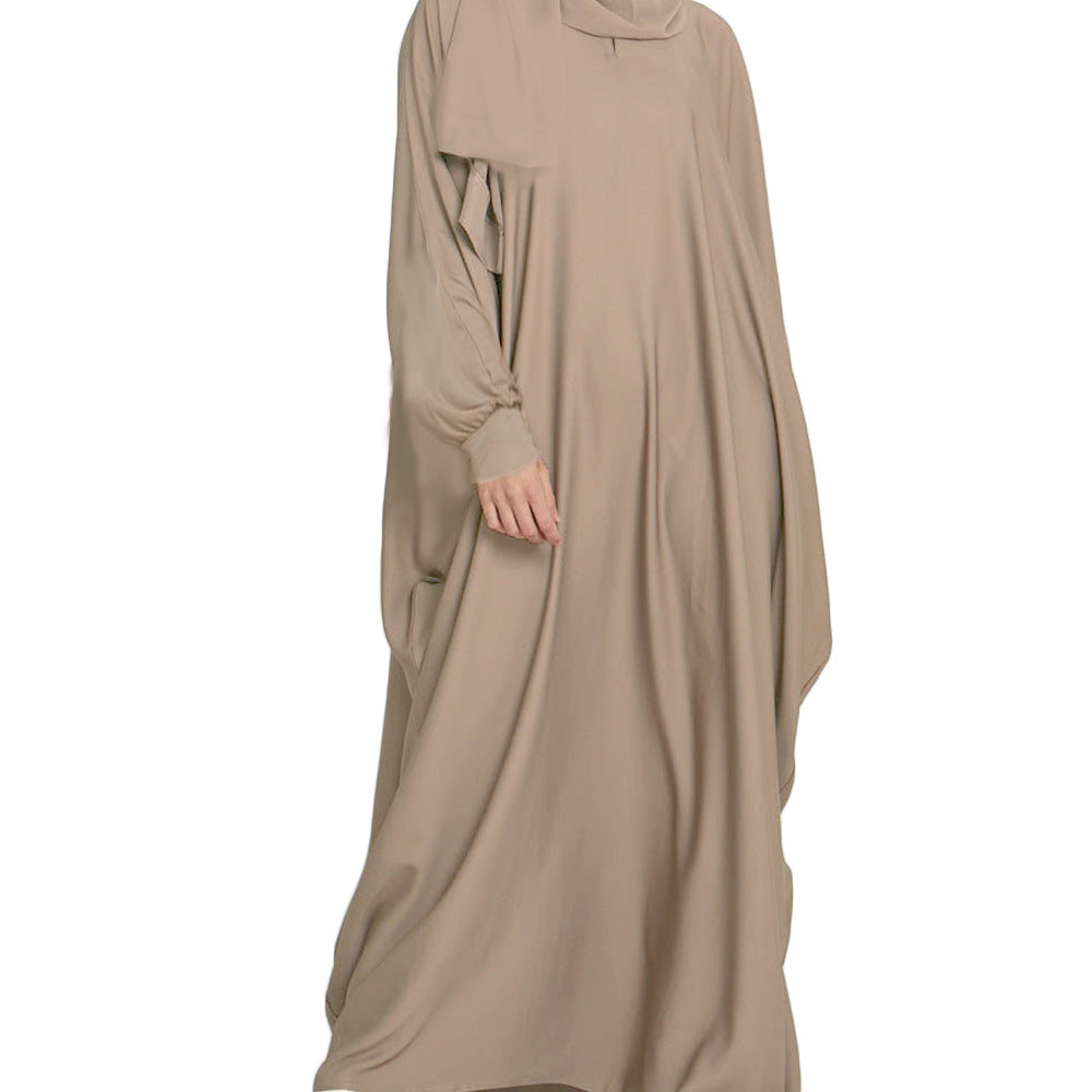 Abaya Papillon Satinée – Magenta Royal | Look Luxe & Fluide