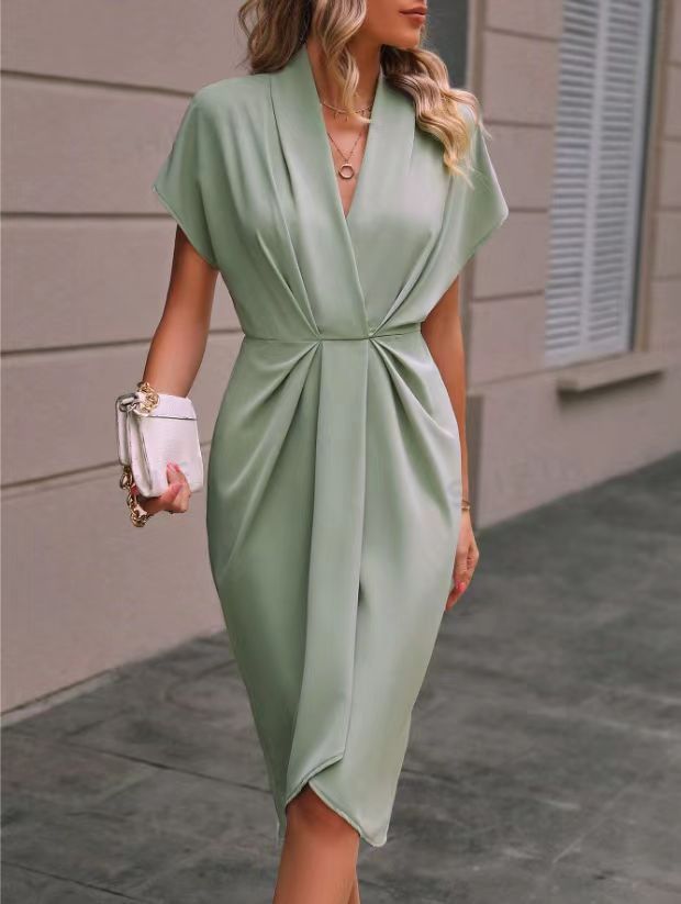 ROBE MIDI PORTEFEUILLE ÉLÉGANTE – LOOK SOPHISTIQUÉ & FÉMININ