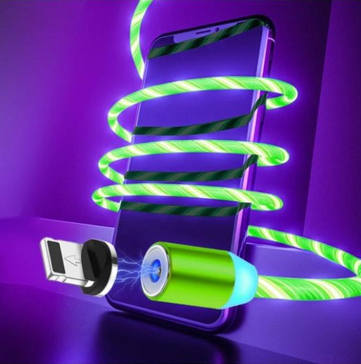 Câble Magnétique LED 3 en 1 – Charge Rapide & Design Futuriste