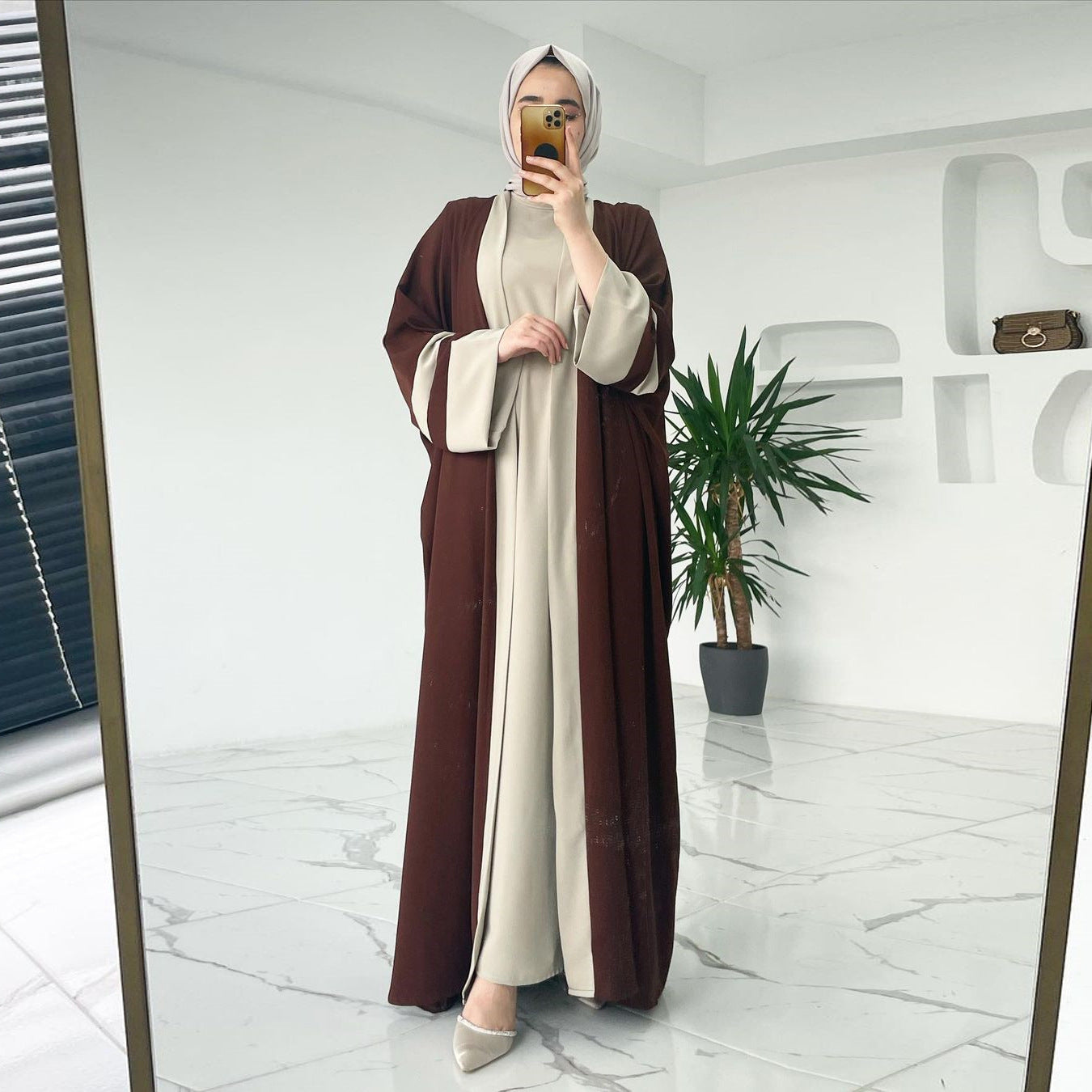 ABAYA CAPE BICOLORE – STYLE MODERNE ET MODÈSTE