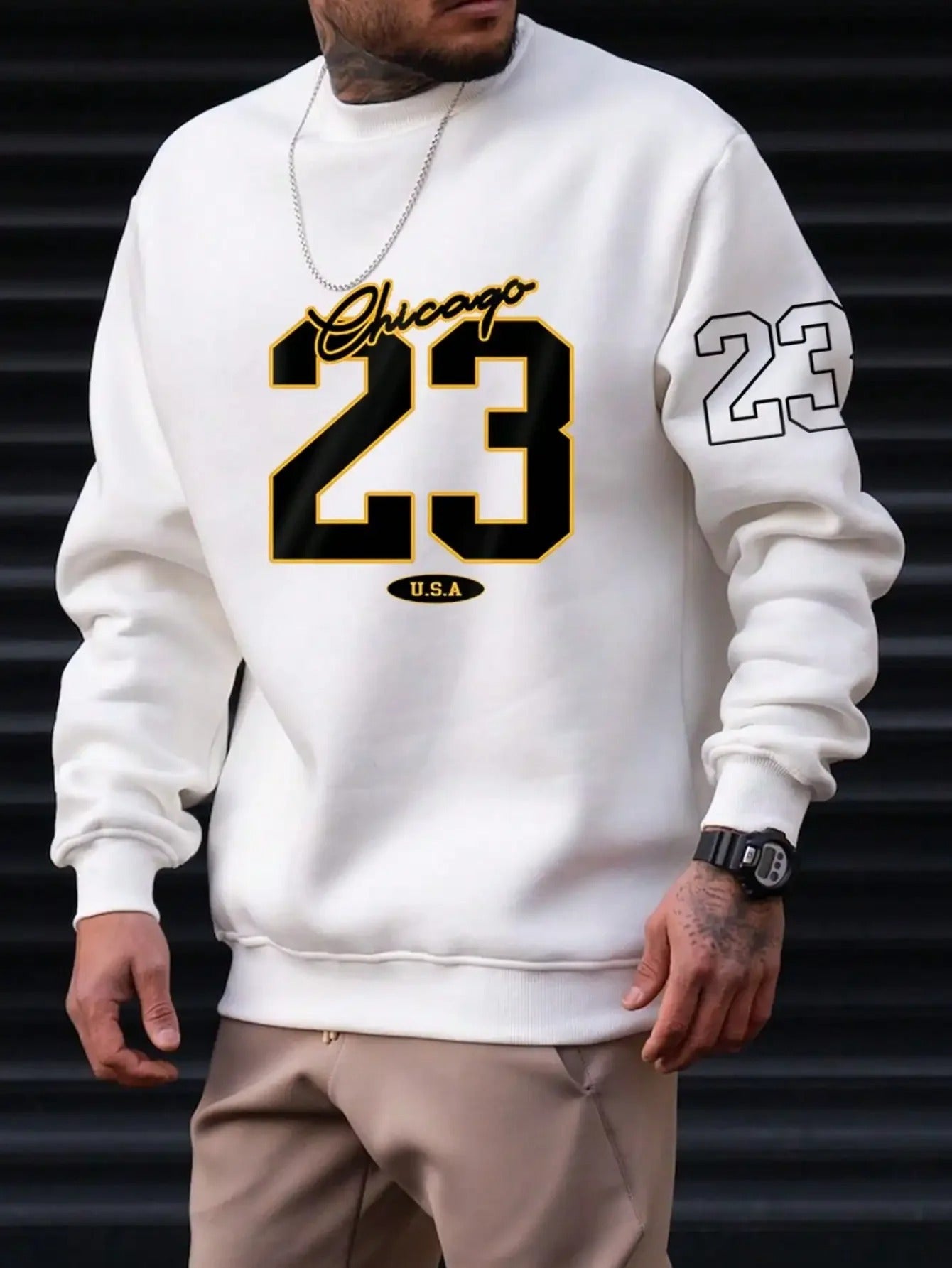 Sweat-Shirt Homme "Chicago 23" – Style Urbain & Sportif