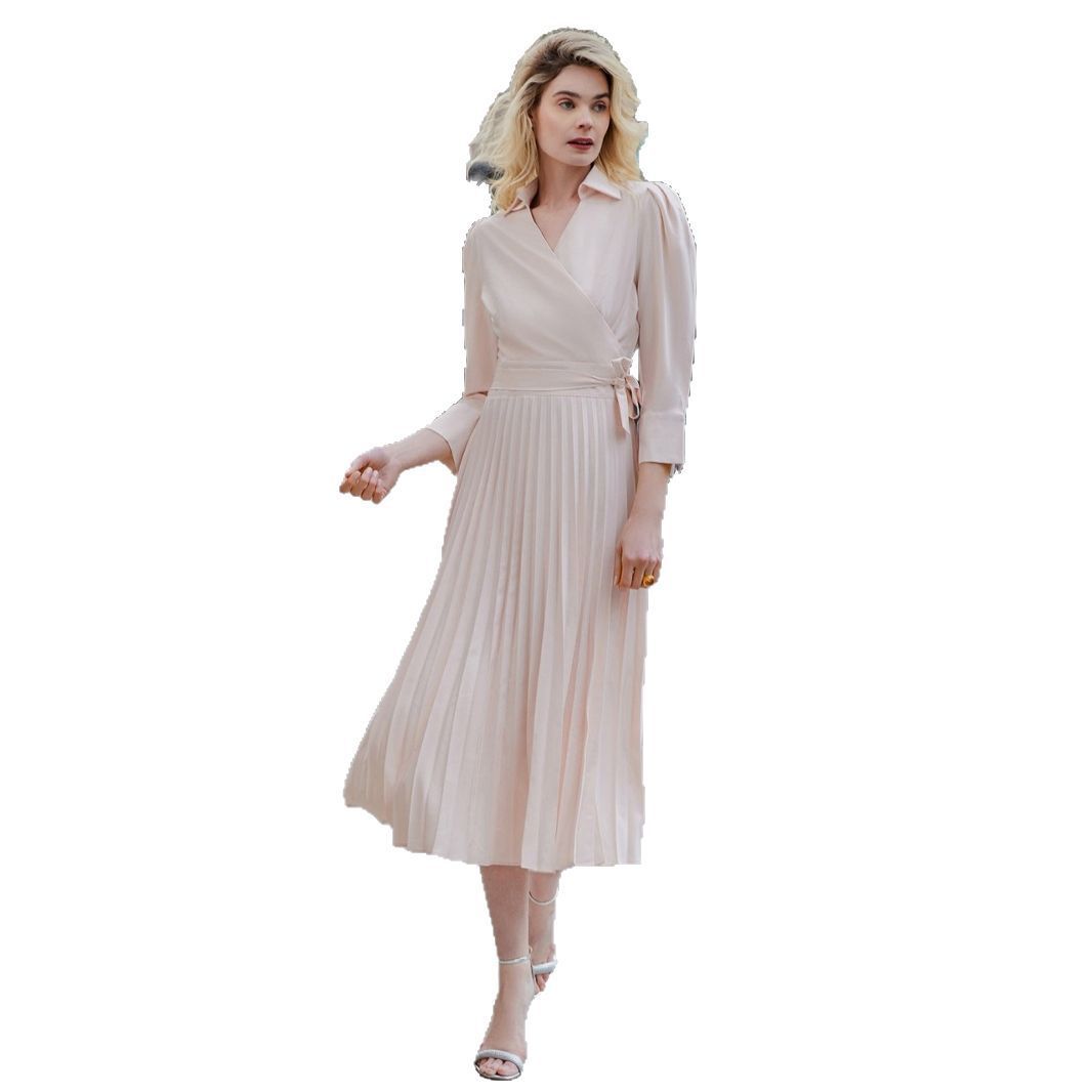 ROBE ÉLÉGANTE PLISSÉE STYLE CHEMISE – CHIC MINIMALISTE