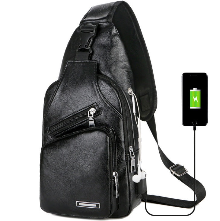 Sac Bandoulière Homme en Simili Cuir – Anti-vol & Port USB de Recharge