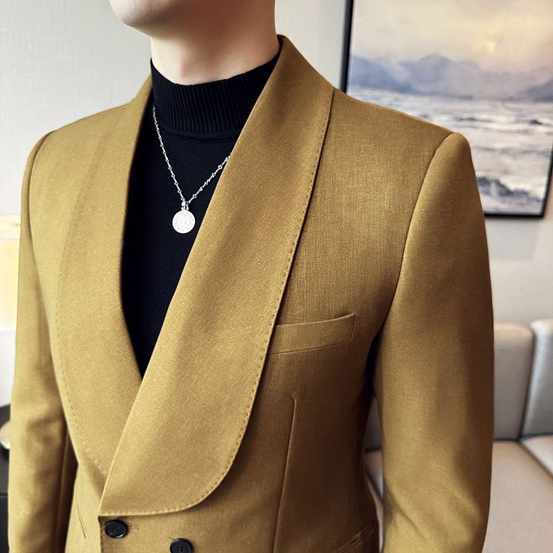 Costume noir croisé col châle – Élégance moderne pour soirées & événements