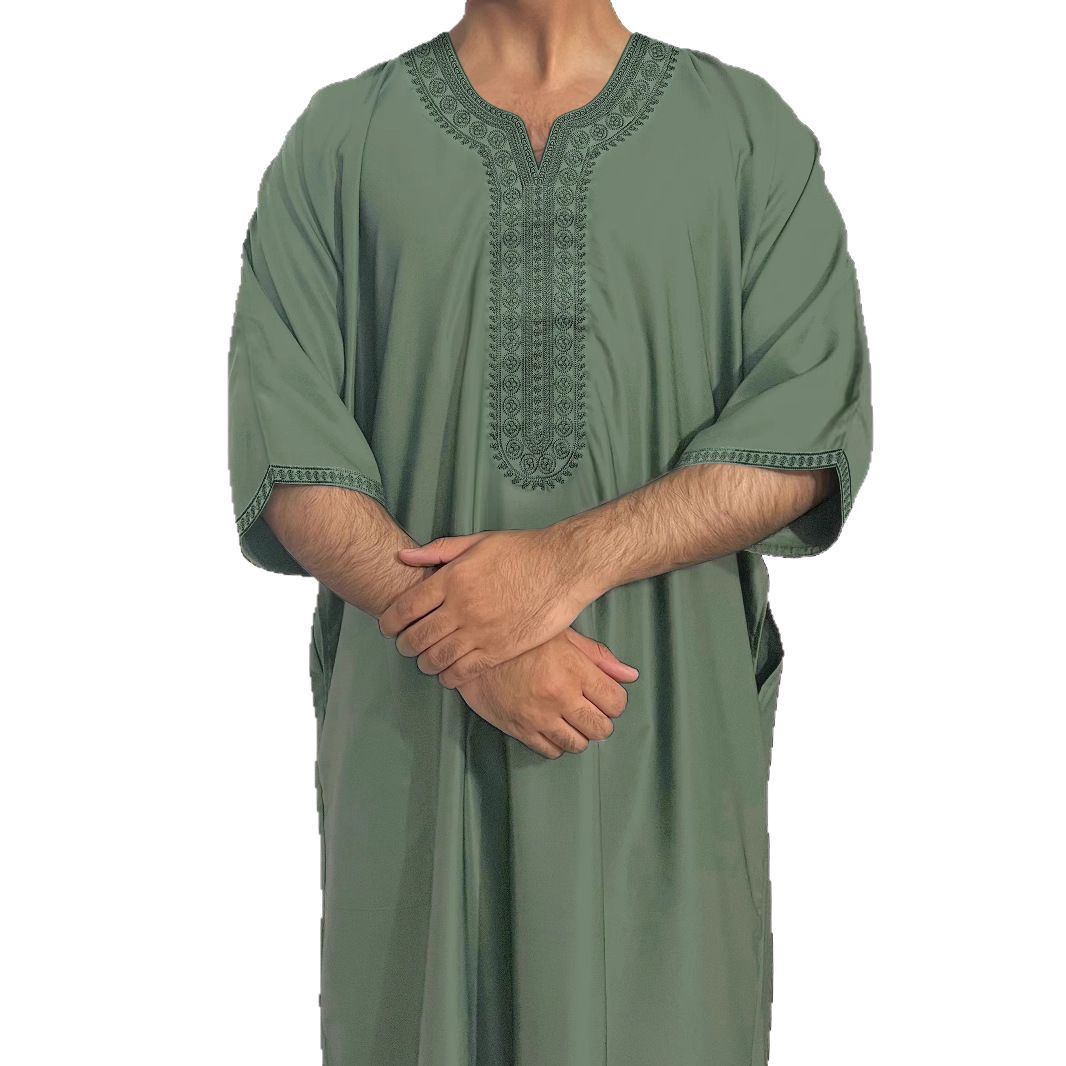Robe Traditionnelle pour Homme Modèle Vert – Élégance et Confort Islamique