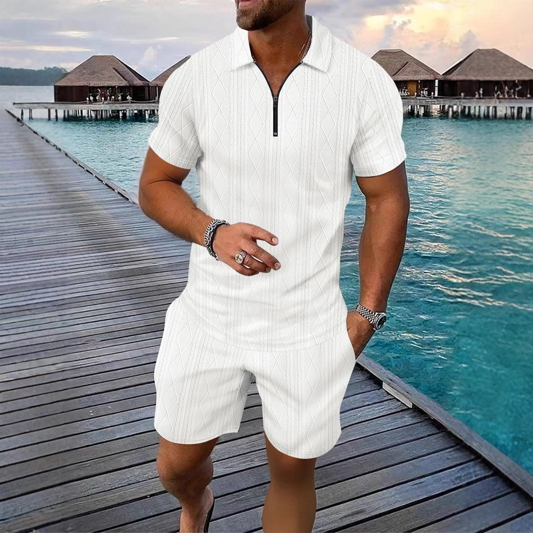 Ensemble Homme Été 2 Pièces – Chemise Boutonnée & Short | Look Bord de Mer 2025