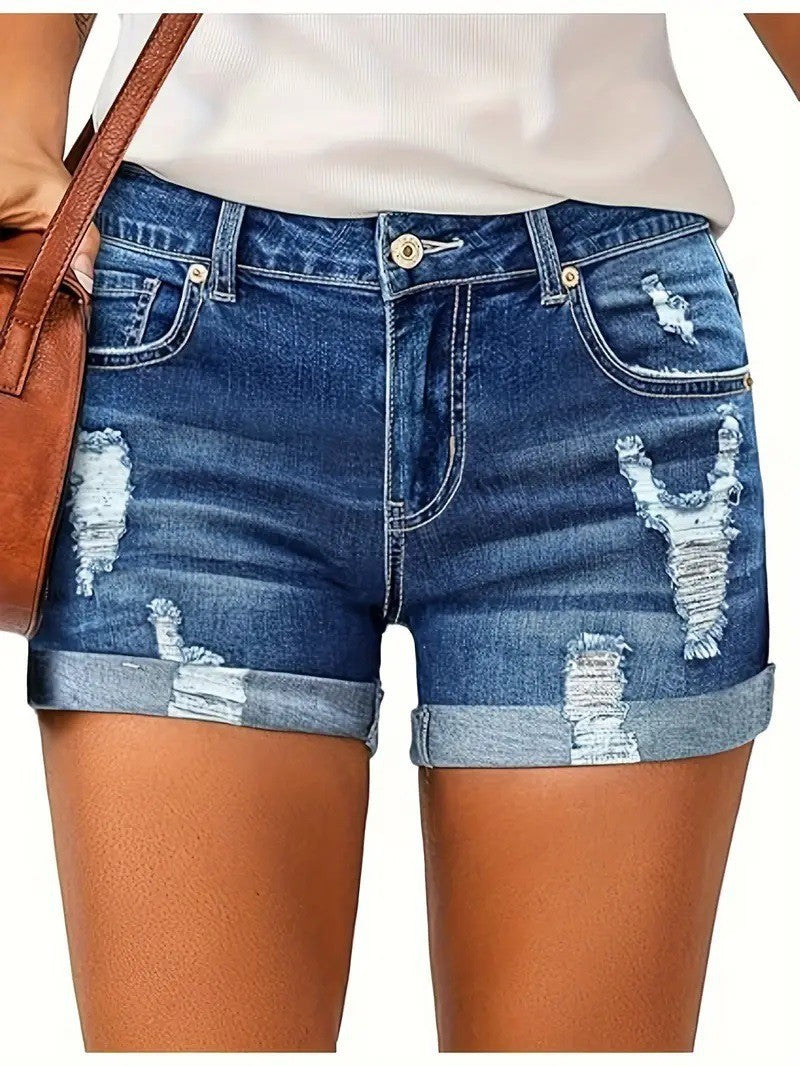 Short en Jean Sculptant Femme – Taille Haute & Coupe Push-Up | Style Été 2025