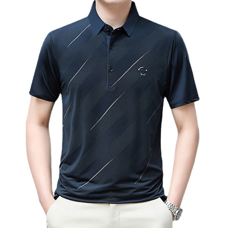Polo homme manches courtes effet léger satiné – Col classique, coupe technique
