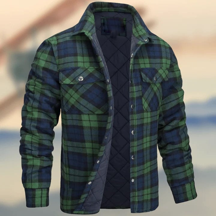 Chemise-Veste Épaisse à Carreaux pour Homme – Style Streetwear Hiver