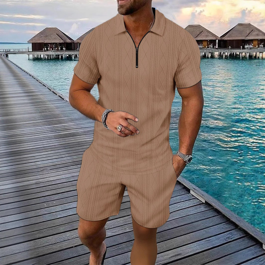 Ensemble Homme Été 2 Pièces – Chemise Boutonnée & Short | Look Bord de Mer 2025