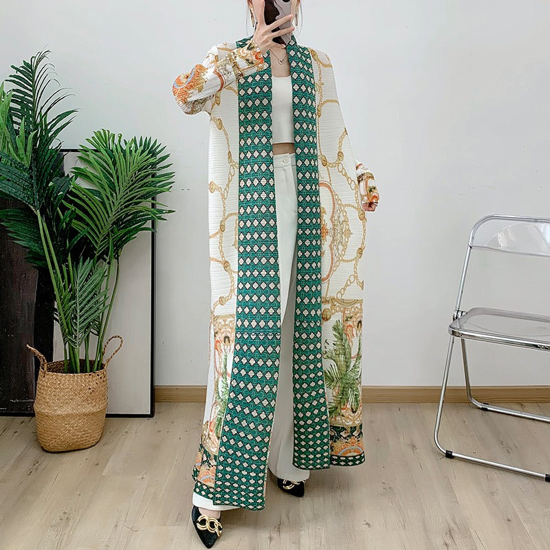 Robe Longue “Bleu Impérial” – Kimono Élégance & Détail Oriental Muslim