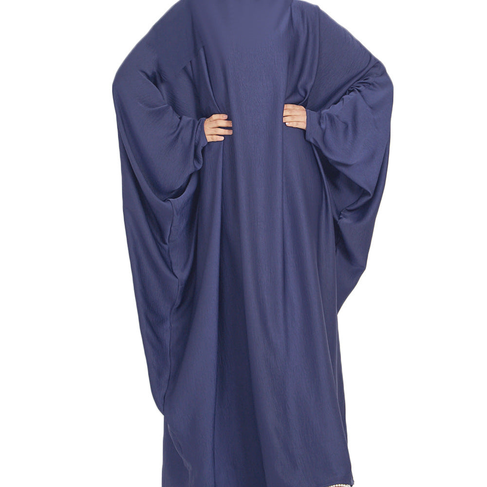 Abaya Papillon Satinée – Magenta Royal | Look Luxe & Fluide