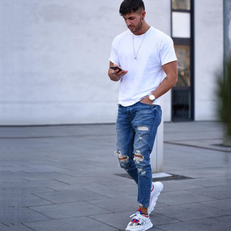 Jean Slim Fit Déchiré – Style Urbain