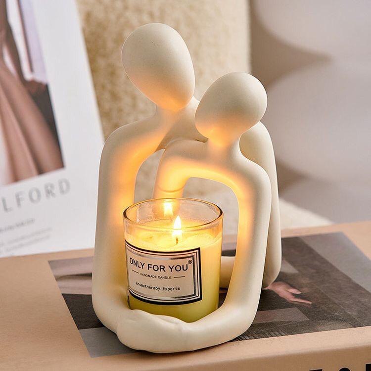 Porte-Bougie Romantique Couple – Décoration Intime & Élégante