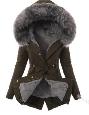 Parka Femme Doublée – Fausse Fourrure Rose