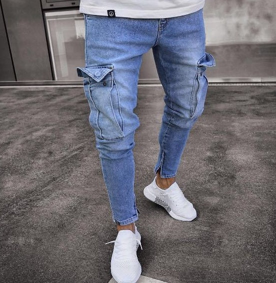 Jean Cargo Streetwear Homme – Style Urbain & Détail Destroy