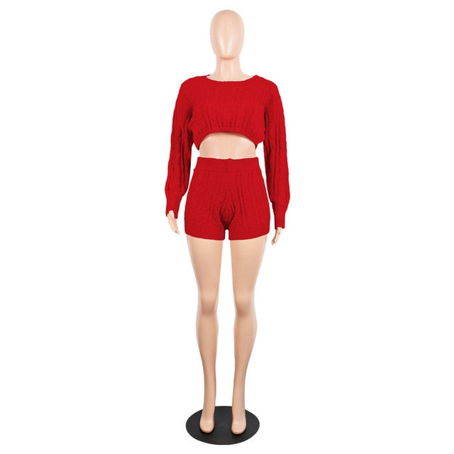 Ensemble 2 pièces en maille torsadée – Style cocoon & sexy