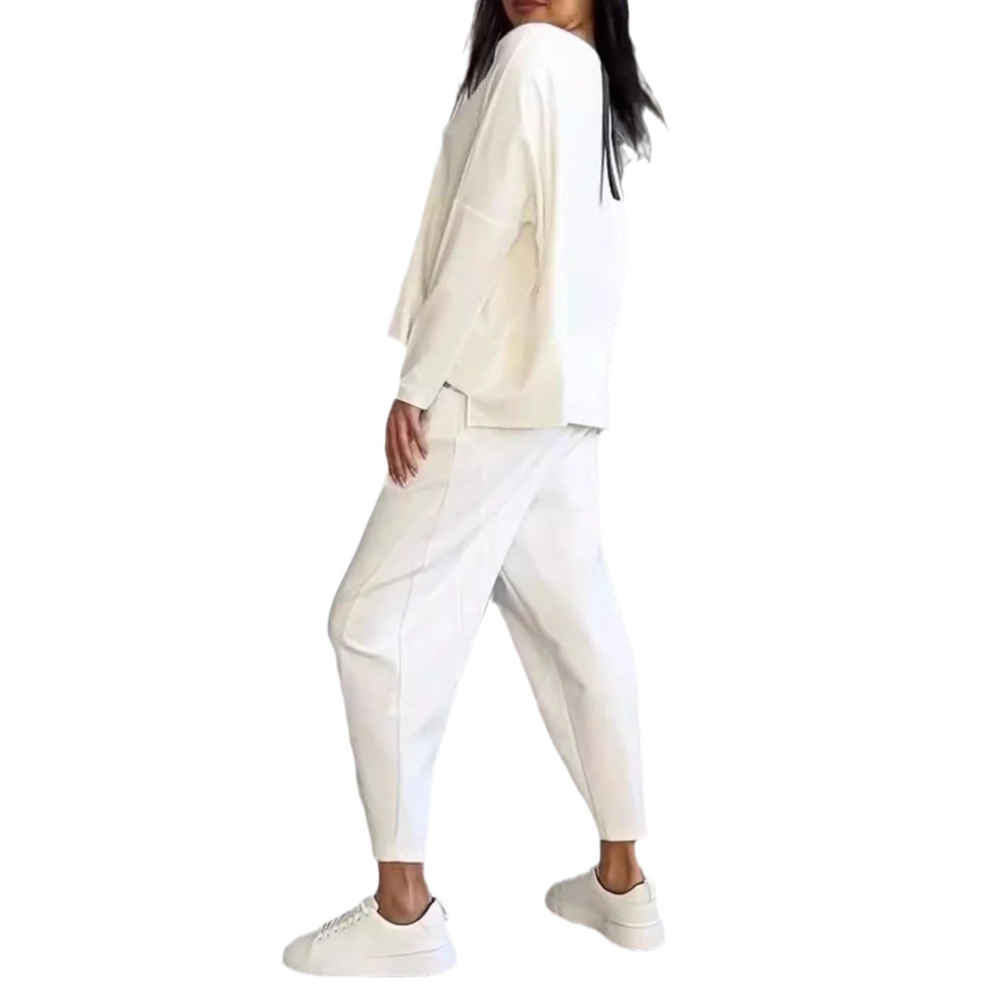 Ensemble “Urban Relax” – Col rond & pantalon fuselé
