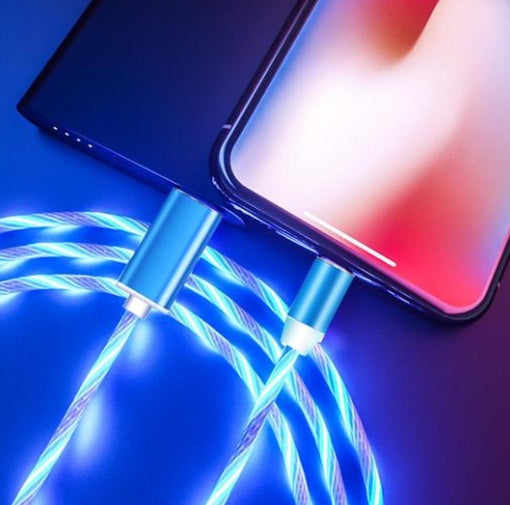 Câble Magnétique LED 3 en 1 – Charge Rapide & Design Futuriste