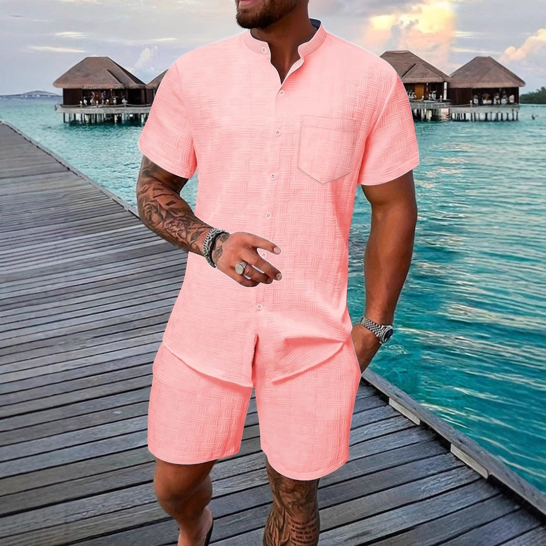 Ensemble Homme Été 2 Pièces – Chemise Boutonnée & Short | Look Bord de Mer 2025