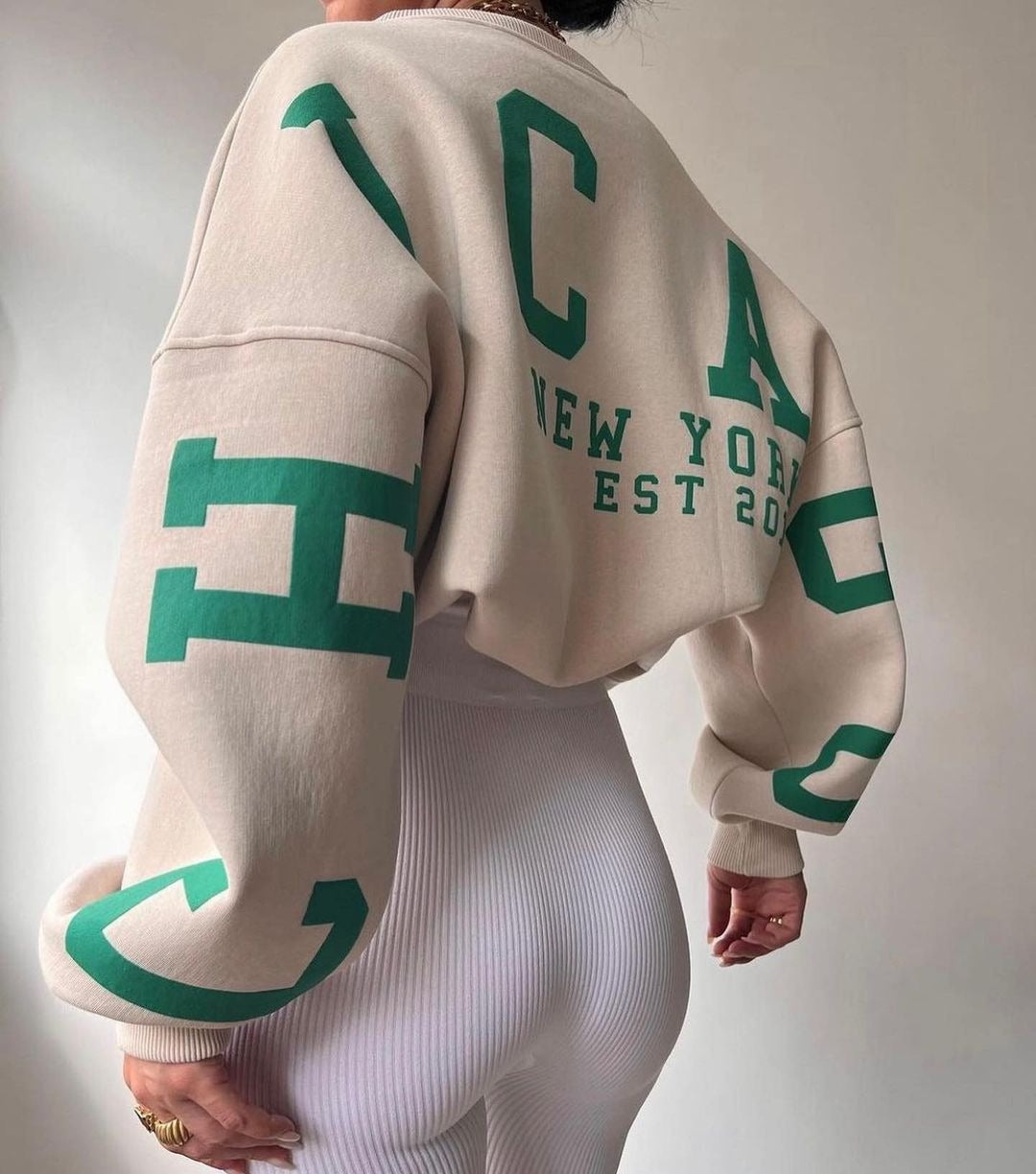 Sweat Oversize "CHICAGO NEW YORK 2025" – Streetwear Haute Tendance