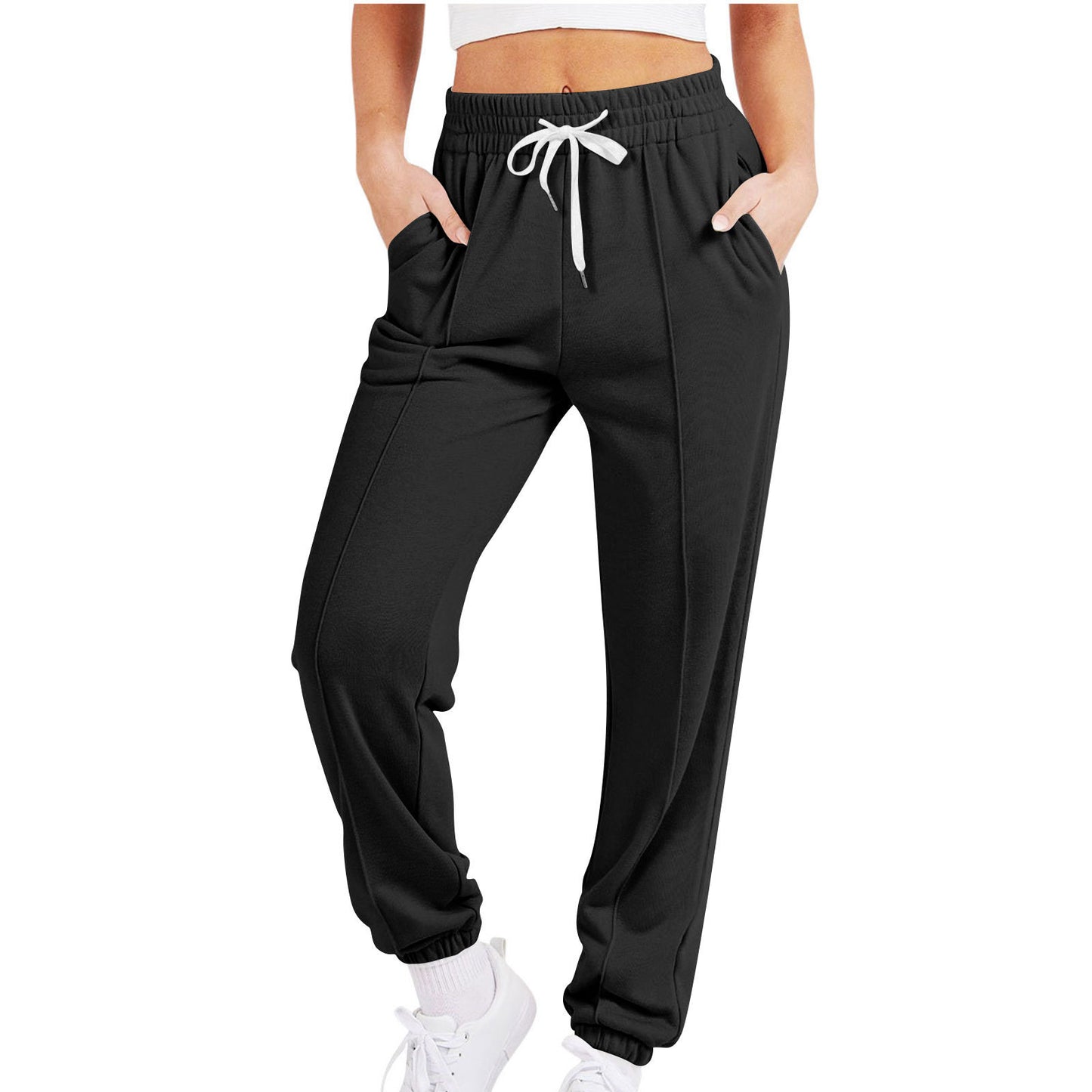 Pantalon Jogger Femme – Taille Élastique & Cordon | Pantalon de Sport Décontracté Streetwear