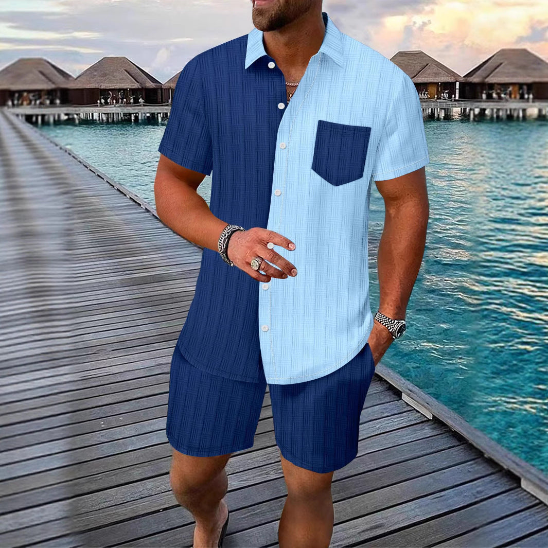 Ensemble Homme Été 2 Pièces – Chemise Boutonnée & Short | Look Bord de Mer 2025