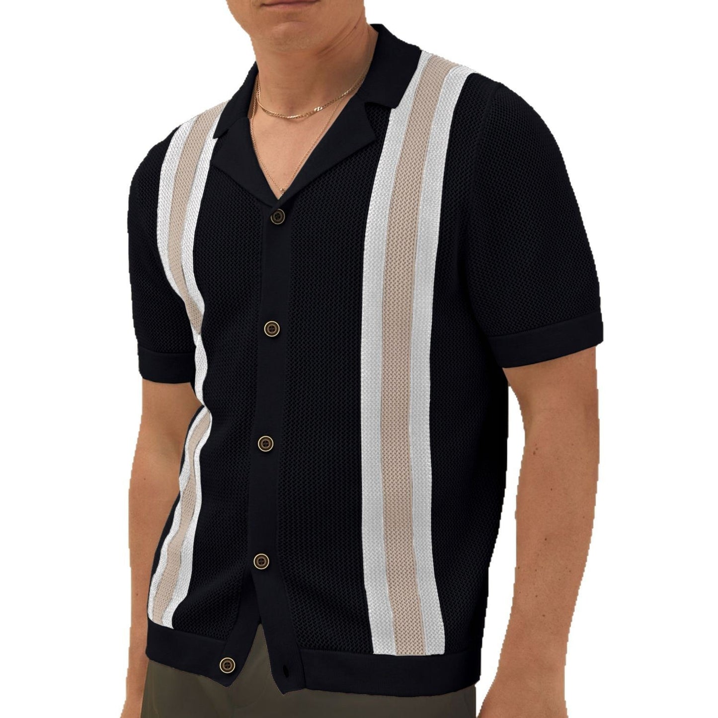 Chemise à Rayures Blanches et Bleues pour Homme - Élégance et Confort