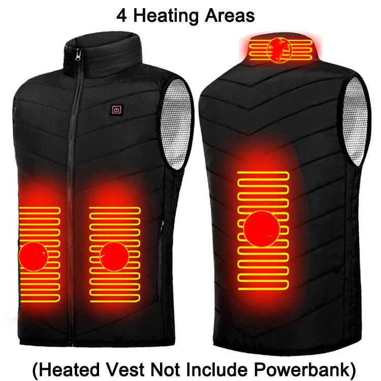 Gilet Chauffant Électrique Unisexe – 9 Zones de Chauffage – USB Rechargeable