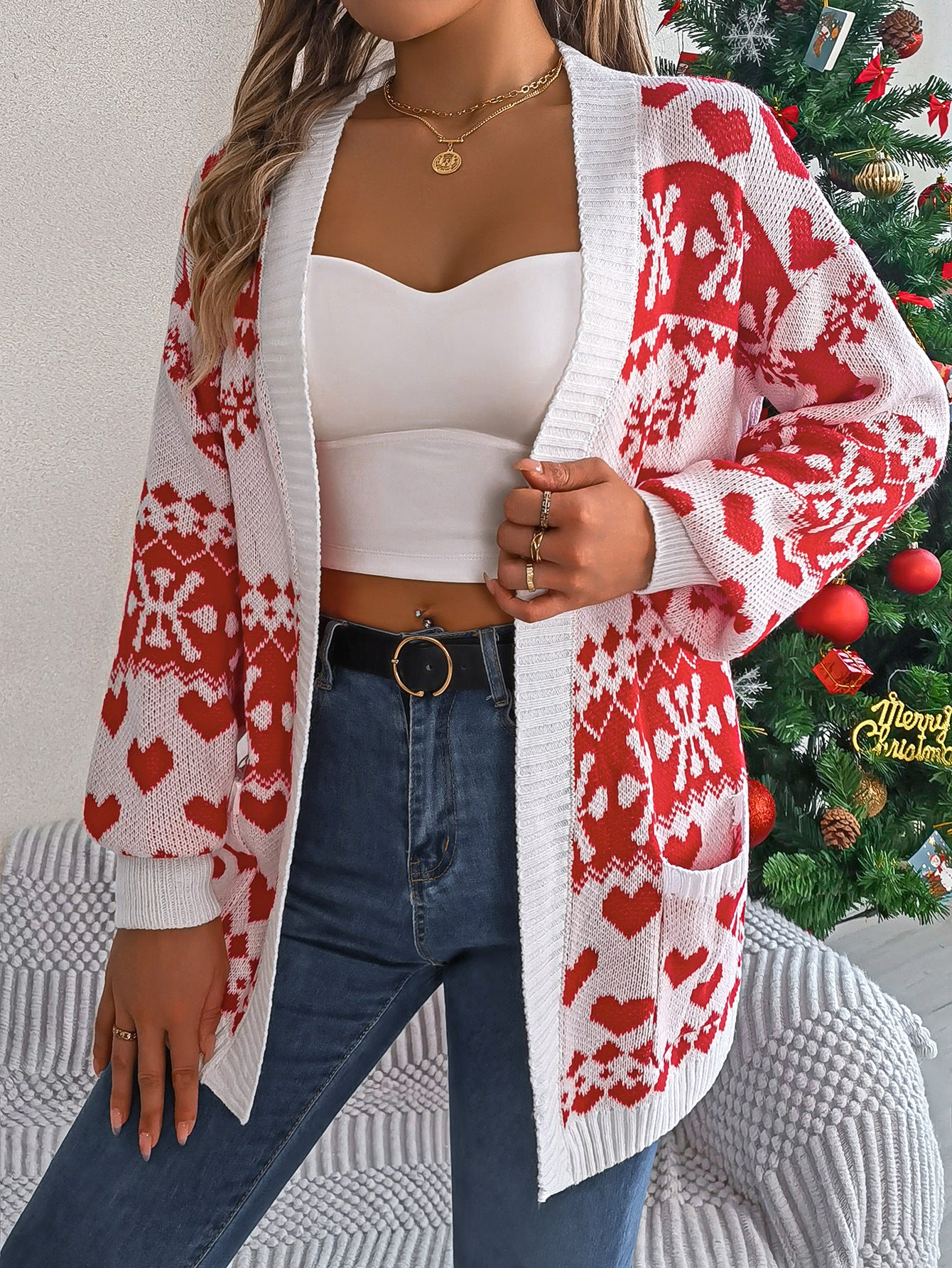 Cardigan Nordic Chic™ – Gilet Doux & Tendance à Motifs de Noël