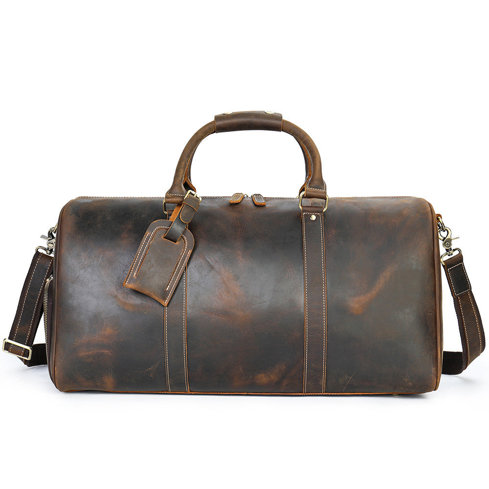 Sac de Voyage Homme en Cuir Véritable – Grande Capacité & Élégance