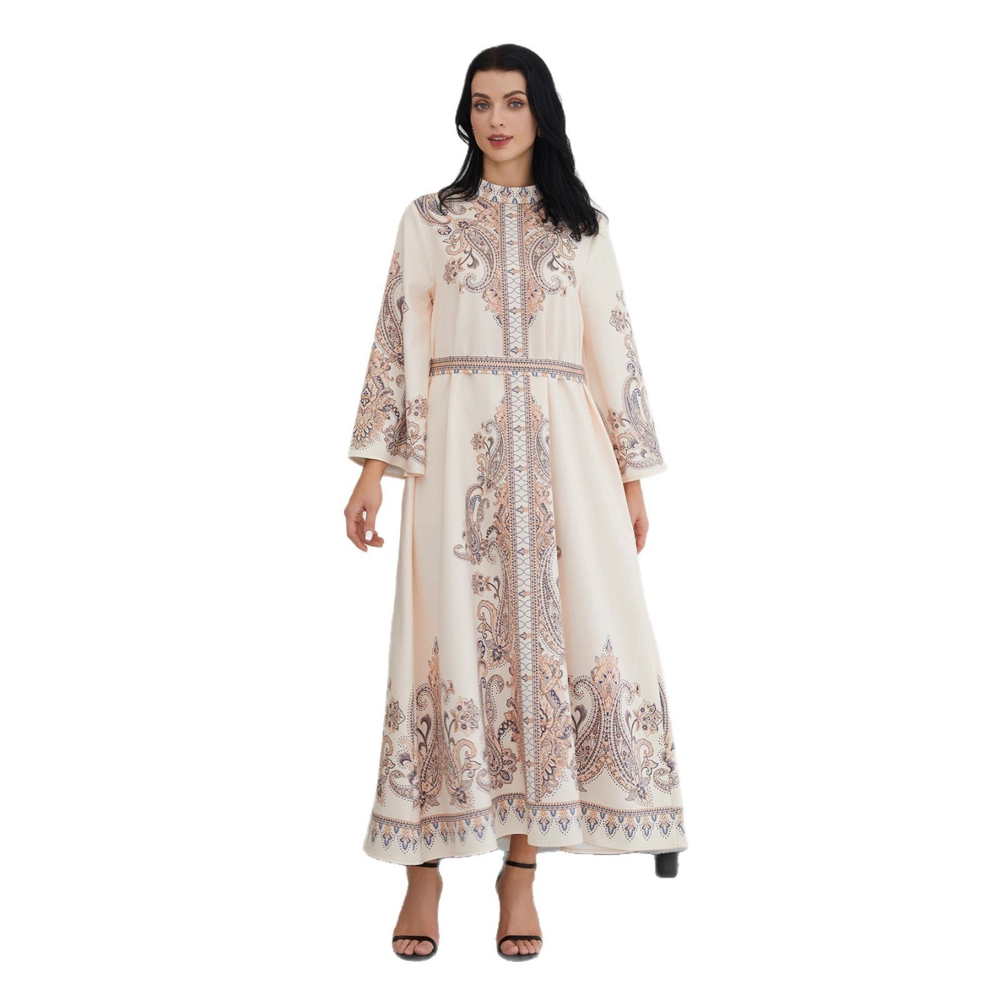 Robe Musulmane Élégante – Style Moyen-Orient à Manches Courtes