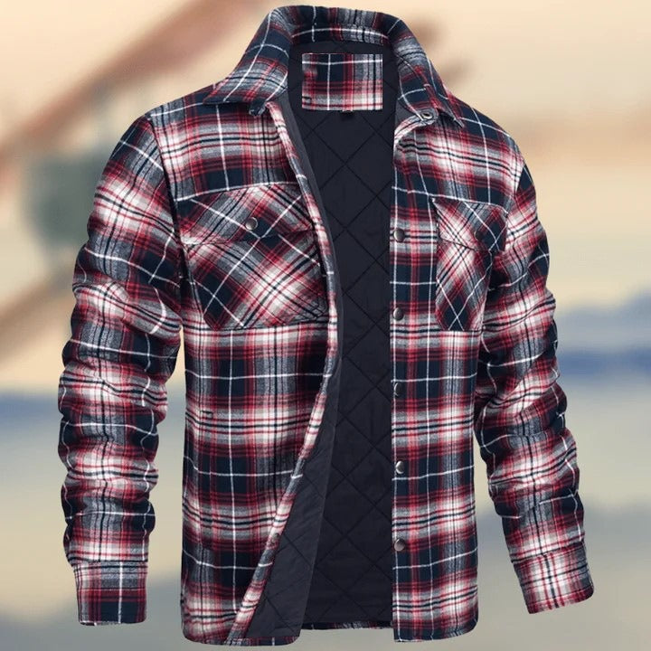 Chemise-Veste Épaisse à Carreaux pour Homme – Style Streetwear Hiver