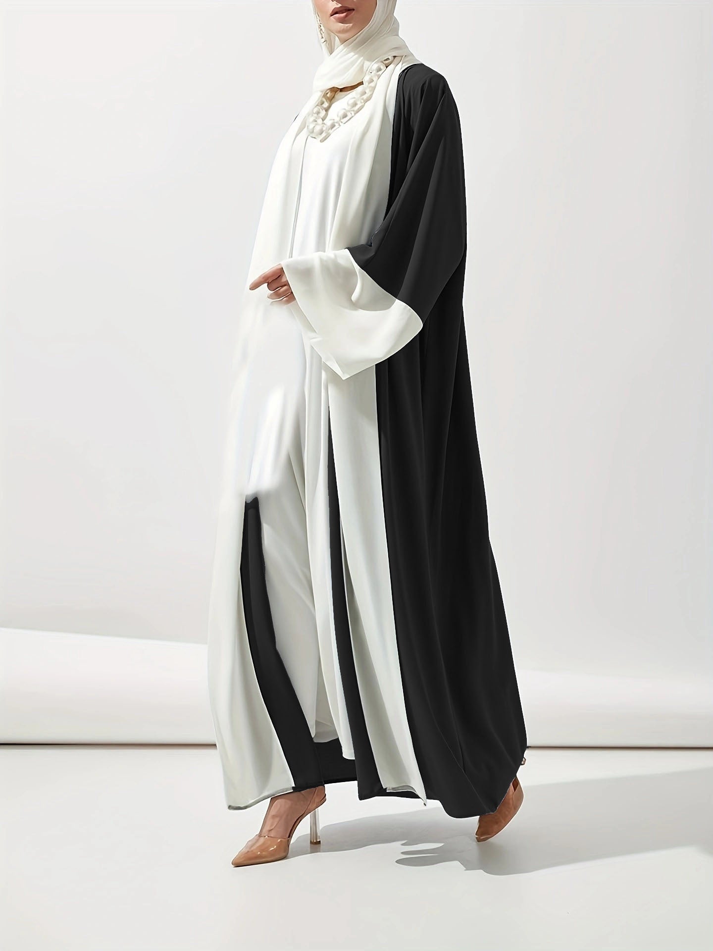 ABAYA ROUGE & BLANC – RAFFINEMENT ET MODERNITÉ