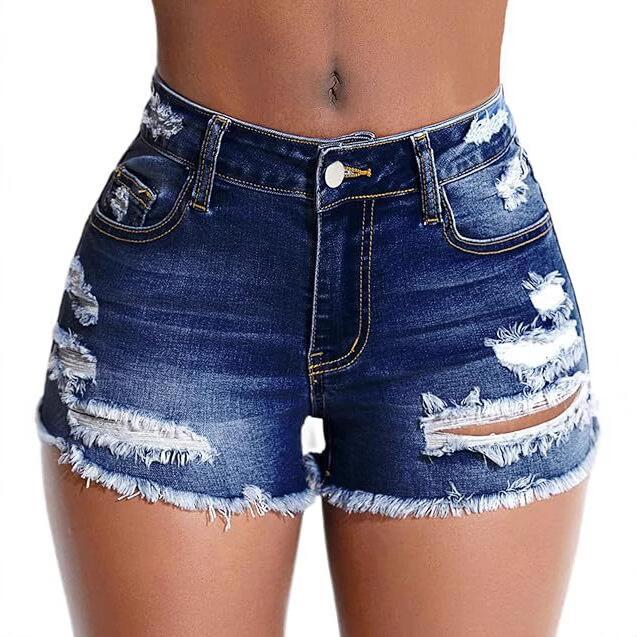 Short en jean taille haute sculptant – Coupe galbée, déchirures stylées ou finition clean