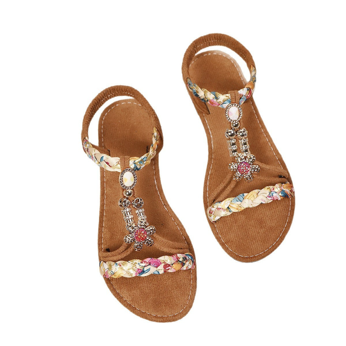 Sandales dorées bohème ✨ – Look été tendance & brillant !