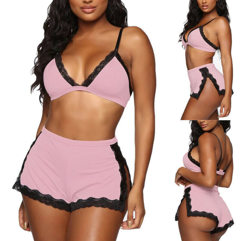 Ensemble Lingerie Satiné 2 Pièces avec Dentelle – Confort & Séduction
