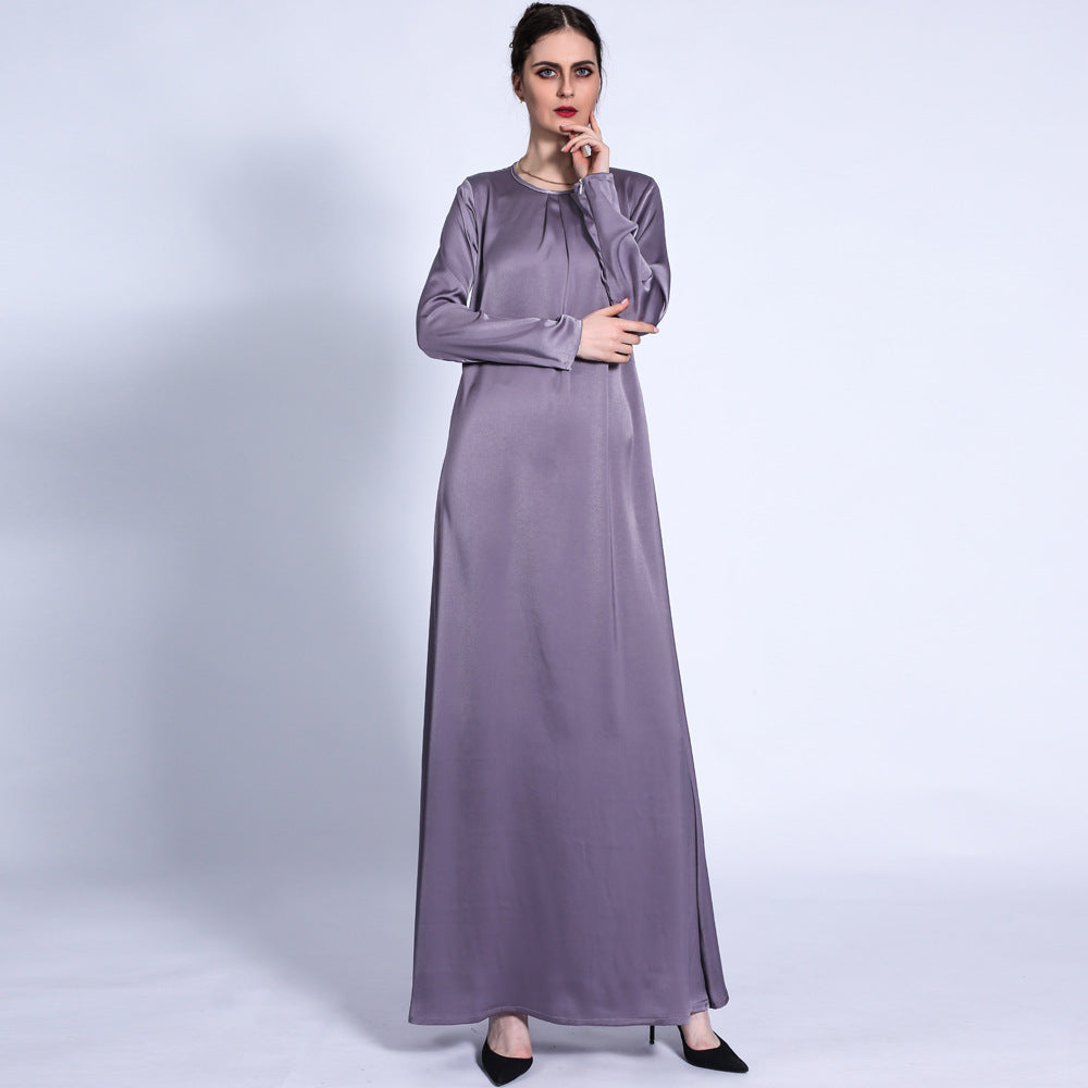 Abaya Satinée Beige Élégante – Coupe Fluide & Minimaliste