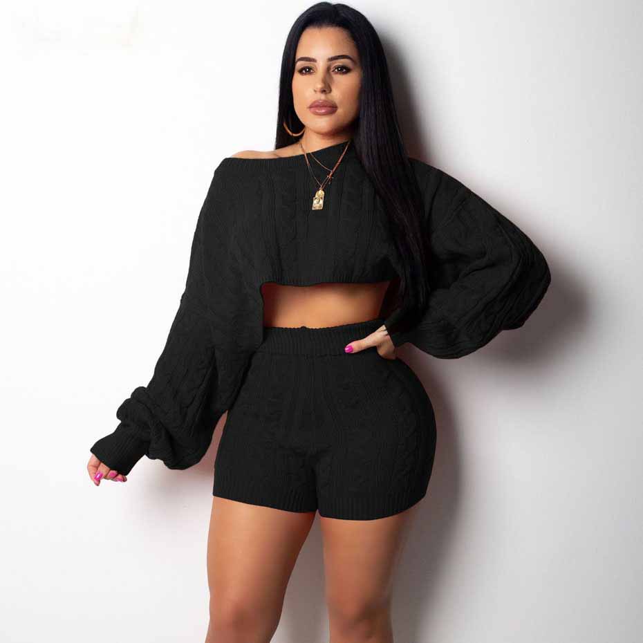 Ensemble 2 pièces en maille torsadée – Style cocoon & sexy