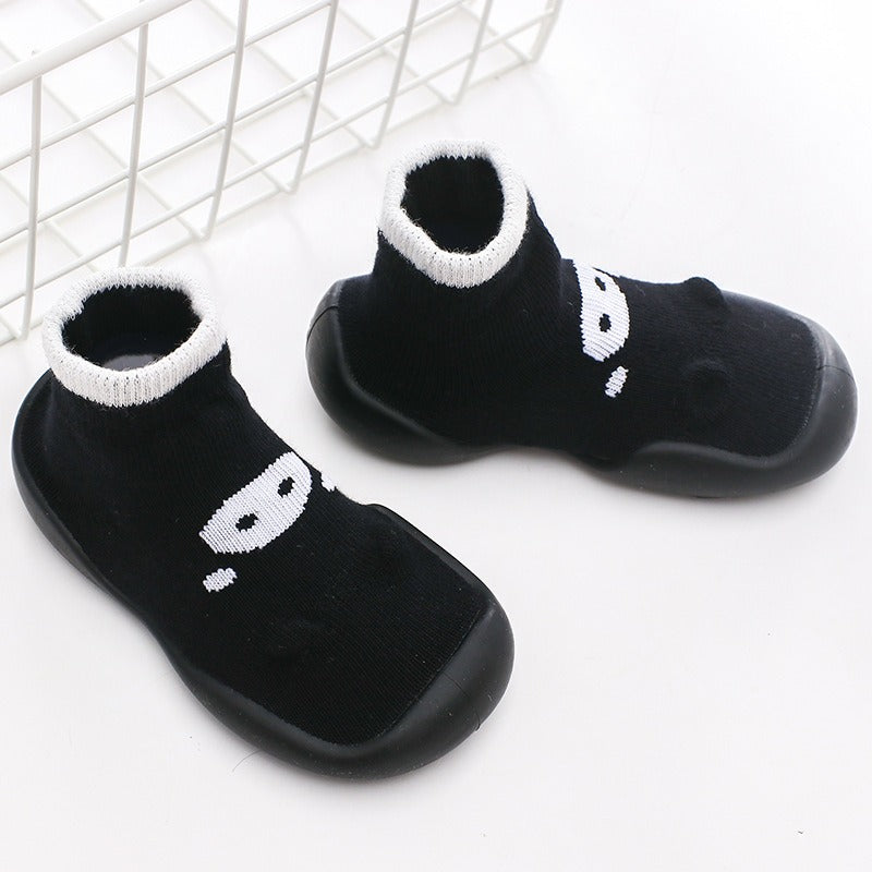 Chaussons‑chaussettes bébé antidérapants – Maille douce & semelle souple pour premiers pas