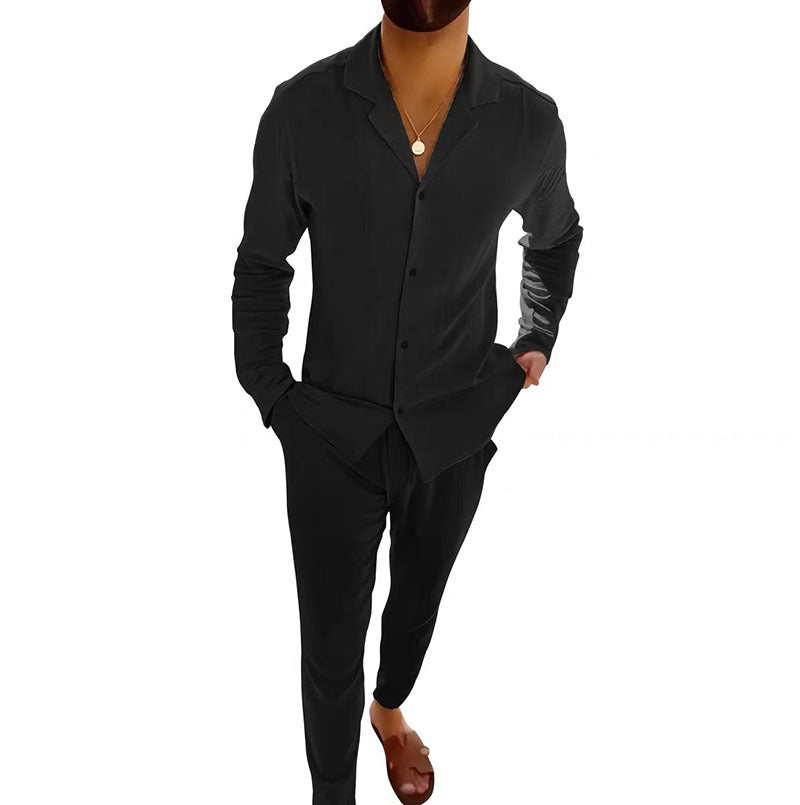 Ensemble Homme "Sable & Style" – Chemise + Short texture chic