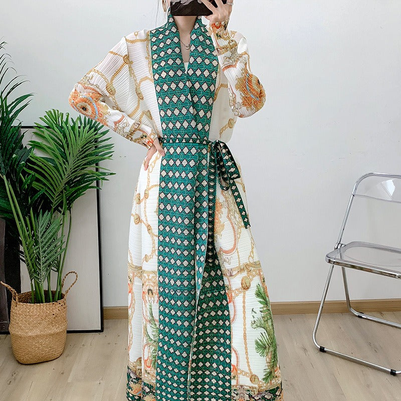 Robe Longue “Bleu Impérial” – Kimono Élégance & Détail Oriental Muslim