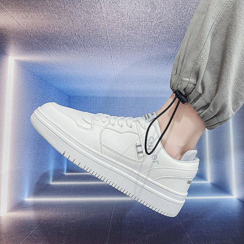 Sneakers blanches unisexes « Super » – Look minimaliste & semelle plateforme