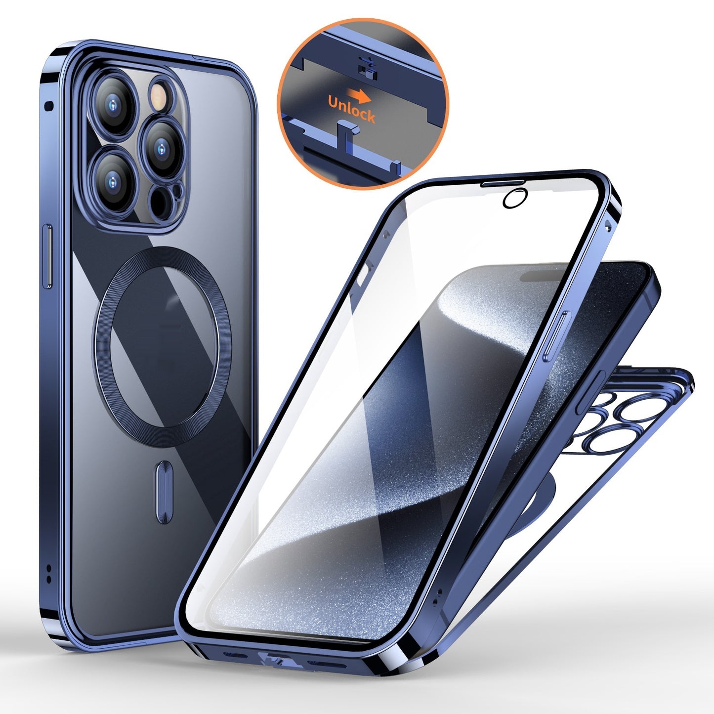 Coque Magnétique Double Face en Verre Trempé – Protection 360°