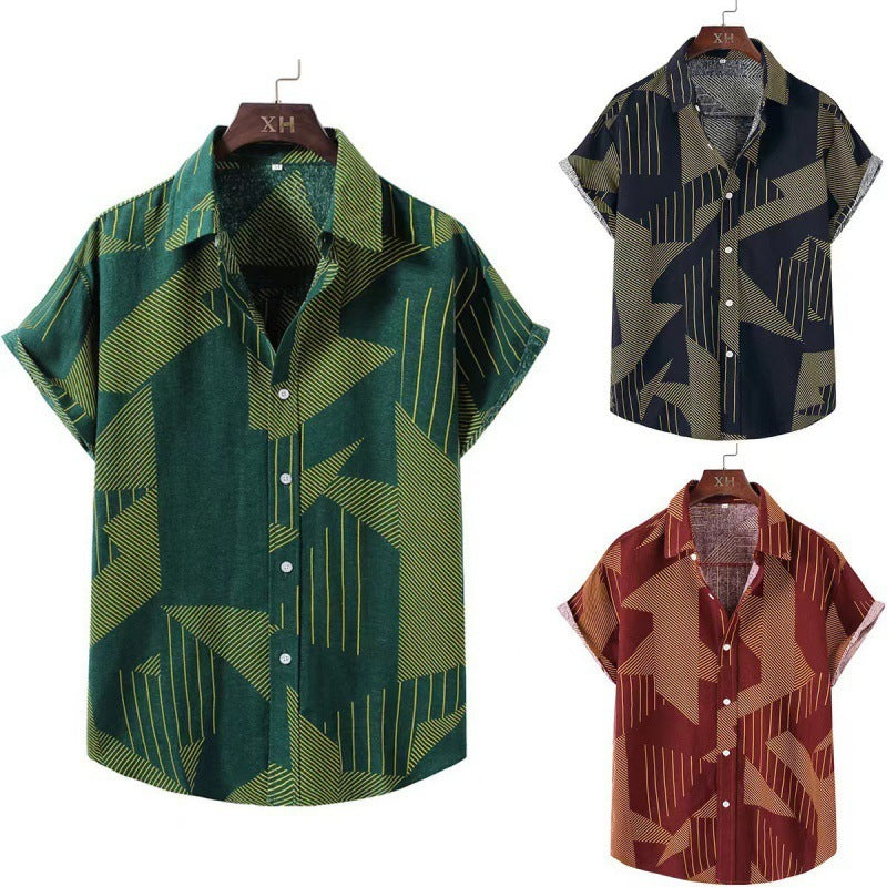 Chemise homme imprimée ethnique – Style oversize & tendance été