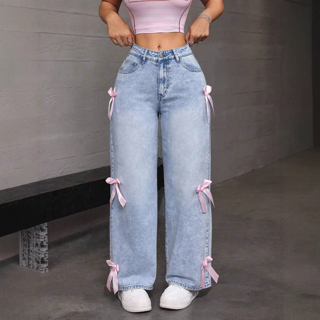 JEAN LARGE DÉLAVÉ BLEU CLAIR – COUPE MODERNE TAILLE HAUTE