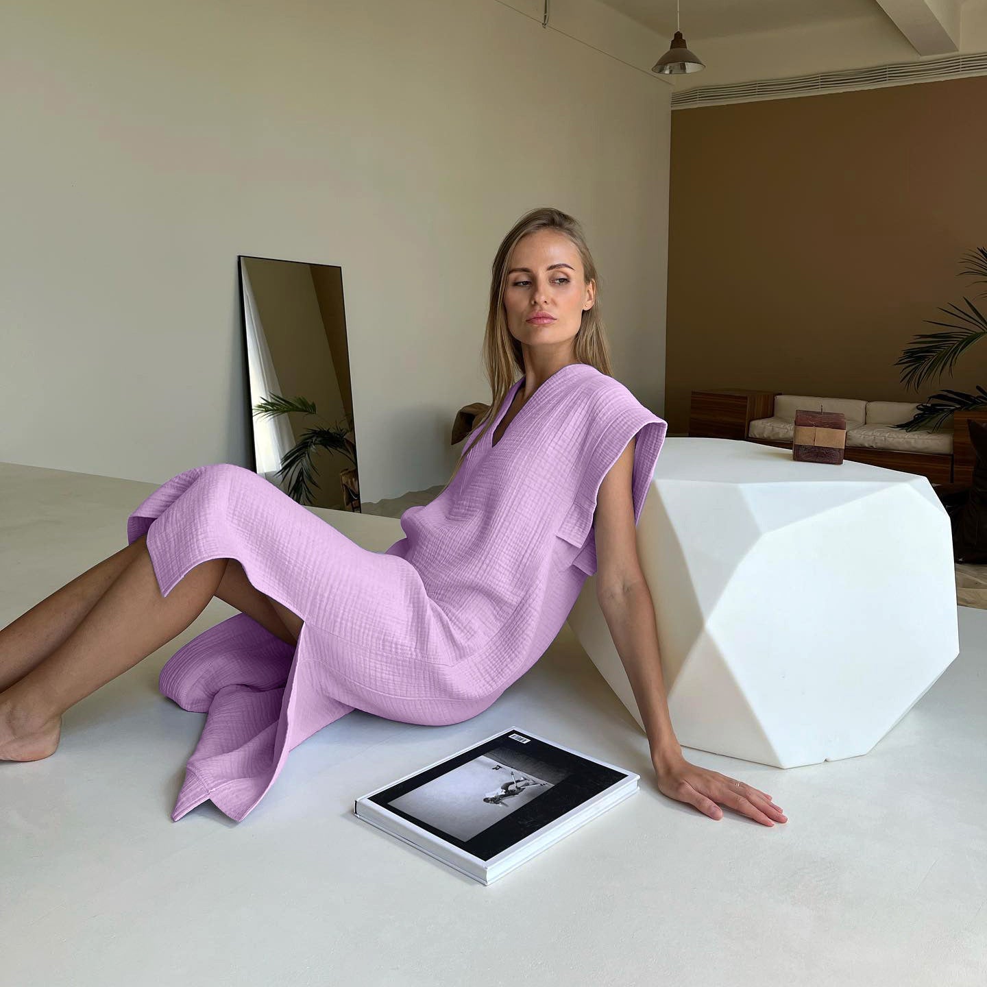 Robe Décontractée "Douceur Naturelle" – Style Minimal & Confort Absolu