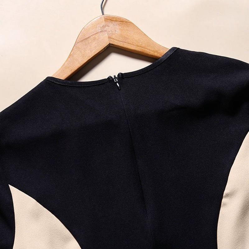 Abaya Longue Élégante Bicolore – Design Moderne et Raffiné