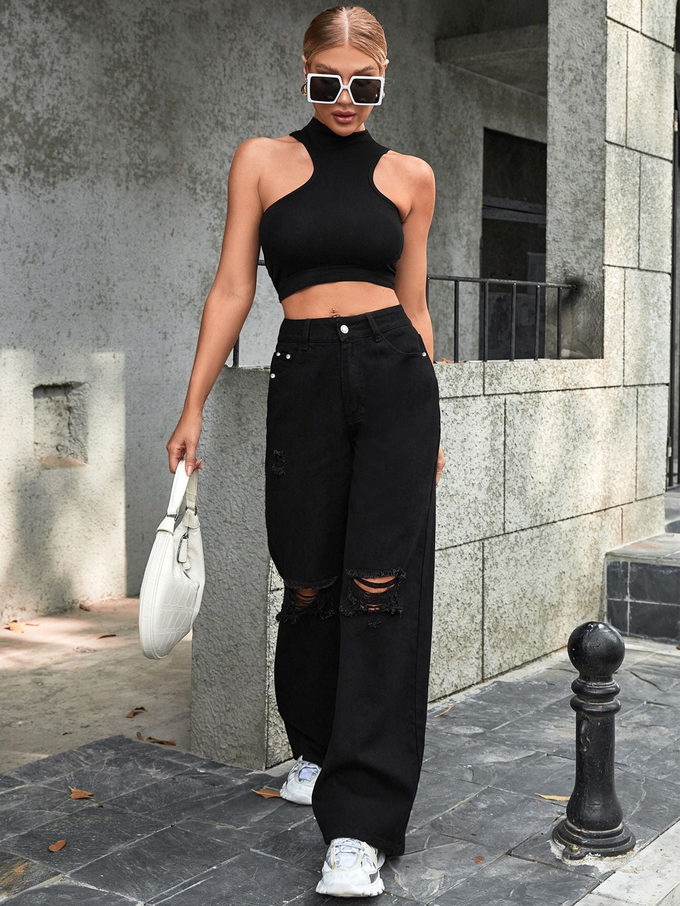 Jean Destroy Femme – Taille Haute & Coupe Large
